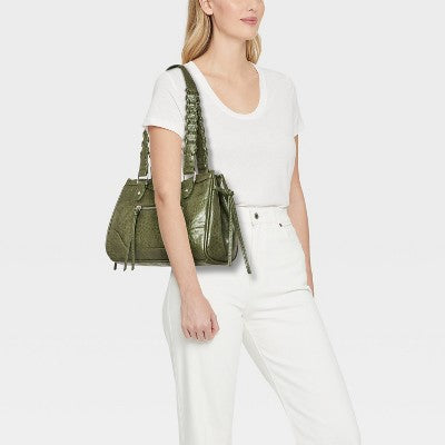 Whipstitch Handle Satchel Bag - Wild Fable with Olivia Dayton Olive Green
