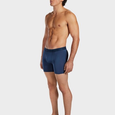 Pair of Thieves Men's Quick Dry Boxer Briefs 3pk - Navy Blue L: Mid Rise, Full Waistband Elastic, Machine Washable