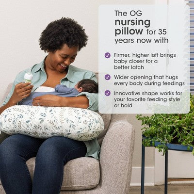 Boppy Nursing Pillow - Gray Beige Leaves
