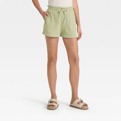 Women's High-Rise Pull-On Shorts - Universal Thread Olive Green L