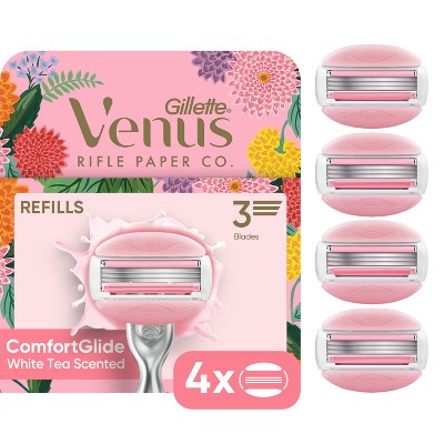 Venus + Rifle Paper Co. ComfortGlide White Tea 3-Blade Women's Razor Blade Refills - 4ct