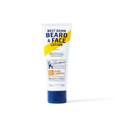 Duke Cannon Supply Co. Best Beard & Face Lotion - 3 fl oz: Moisturizing, Contains Vitamin E, Paraben-Free, Citrus Scent
