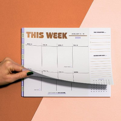 Knock Knock 11"x8.5" 2026-2027 Weekly Desktop Calendar This Week
