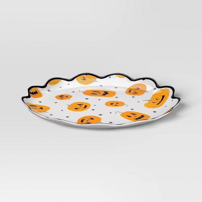 10.5" Halloween Melamine Novelty Pumpkin Dinner Plate - Hyde and EEK! Boutique