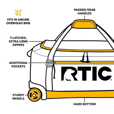 45L RTIC Outdoors Road Trip Structured Collapsible Duffle Bag Rolling Medium - Black