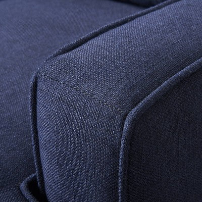 Harmon Track Arm Sectional Sofa Navy - Serta: Contemporary Reversible Chaise, Loose Cushions, Pine Frame, 3-Seater (LOCAL PICKUP ONLY)