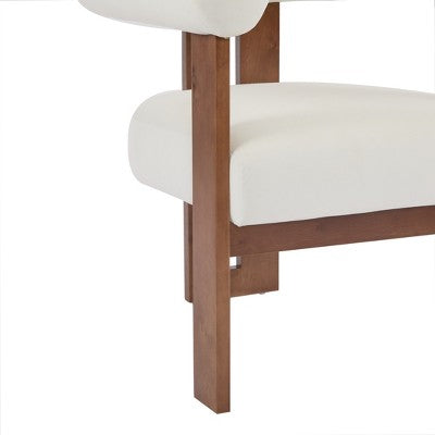 Christopher Knight Home Harriman Upholstered Velvet Birch Three-legged Structure Accent Chair, Beige (LOCAL PICKUP ONLY)