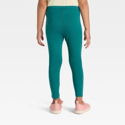 Toddler Girls' Solid Leggings - Cat & Jack Teal Green 4T