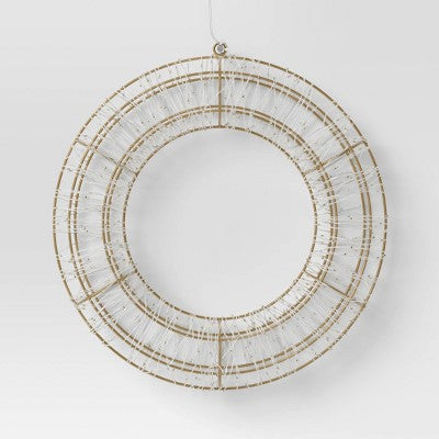 900ct LED High Density Champagne Metal Christmas Hanging Wreath Twinkling Dewdrop Lights Warm White - Wondershop