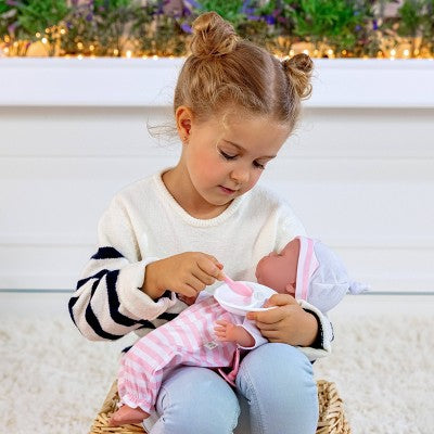 JC Toys Berenguer Boutique 10 Piece Gift Set Pink 15" Realistic Soft Body Baby Doll - Open/Close Eyes