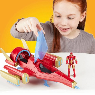 Marvel Avengers Iron Man Repulsor Blast Battle Jet and Action Figure