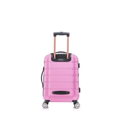 Rockland Melbourne Hardside Expandable Spinner Luggage Carry On Suitcase - Pink