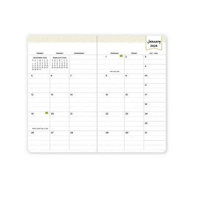 Blue Sky Day Designer 2026-2027 Monthly Planning Calendar 3.625"x6.125" Marjorie Floral Clear