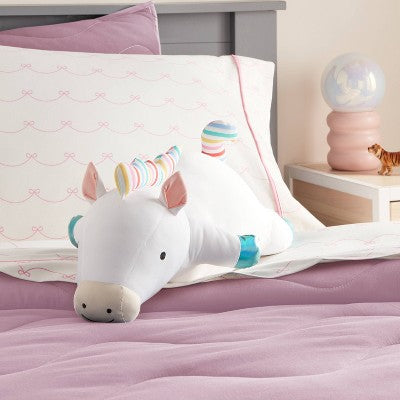 Rainbow Horse Soothing Weighted Plush Kids' Throw Pillow White - Pillowfort
