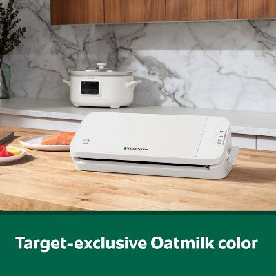 FoodSaver Select Vacuum Sealer with Bags and Roll Oatmilk VS2120: 5-Year Warranty, Plastic, Spot Clean, 6.9 lbs, 17.9" Width
