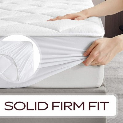 Cotton Sateen Luxury Mattress Pad - Soft & Comfortable Alternative Down Filling - 300 Thread Count