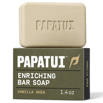 Papatui Men's Exfoliating and Hydrating Sulfate-Free Mango Butter, Avocado Oil and Ceramides Mini Bar Soap - Vanilla Shea - 1.4oz