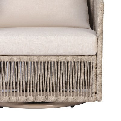 Set of 2 Outdoor 360° Swivel Club Chair Ergonomic Patio Accent Chair with Soft Cushions & Rust-Resistant All-Weather Frame - ModernLuxe (LOCAL PICKUP ONLY)