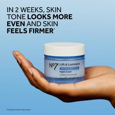 No7 Lift & Luminate Triple Action Night Cream - 1.69 fl oz