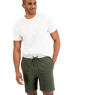 Hanes Premium Men's 9" French Terry Pajama Shorts 2pk - Green XL