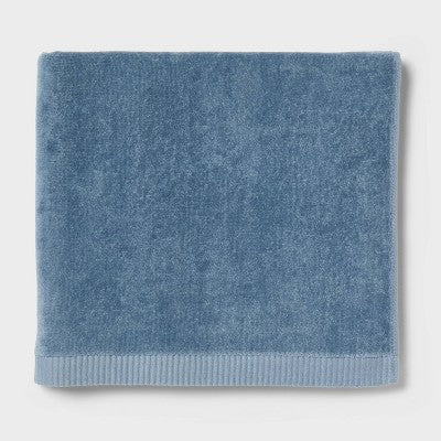 Velour Bath Towel Blue - Threshold