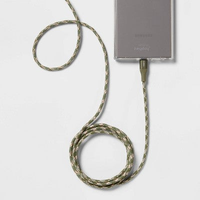 USB-C to USB-A Fast Charging Braided Cable - heyday Olive Green