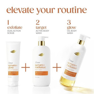 Dove Beauty Serum+Radiance Oil Body Wash - 50% Glycerin Serum - 15.3 fl oz: Vegan, Floral & Citrus Scent, Normal & Dry Skin