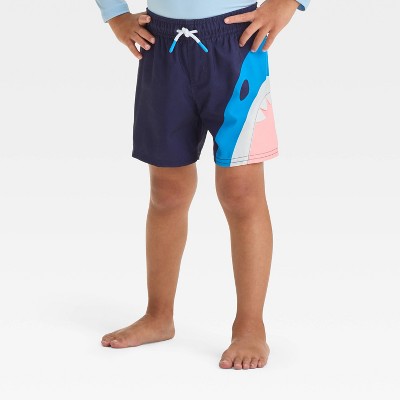 Toddler Boys' Shark Bite Swim Shorts - Cat & Jack Navy 4T