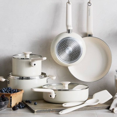 GreenPan Rio Advanced 10pc Ceramic Nonstick Cookware Set Cream