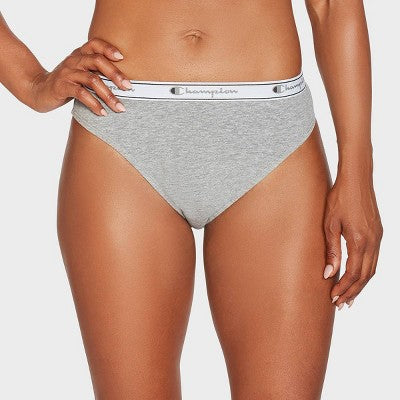 Champion Women's 5pk Cotton Stretch Iconic Essentials Hi-Cut Underwear - L