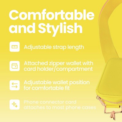 GEMS Crossbody Phone Strap with Wallet - Yellow