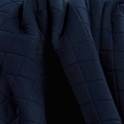 Quilted Jersey Throw Blanket with Faux Shearling Reverse Heathered Navy - Room Essentials