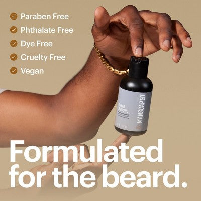 Manscaped Beard Shampoo - 4 fl oz: Dye-Free, Paraben-Free Gel for All Hair Types, Basic Cleansing, Sulfate-Free