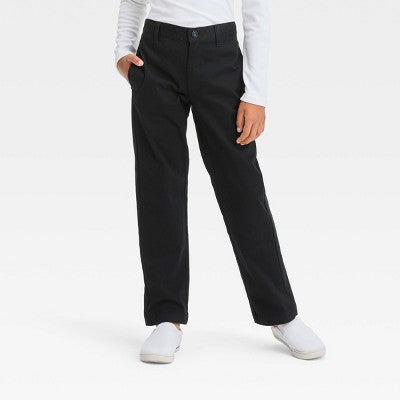 Boys' Straight Fit Uniform Pants - Cat & Jack Black 7
