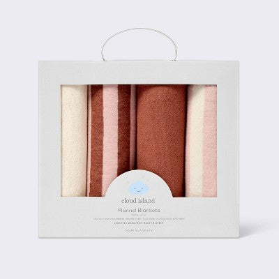 Flannel Baby Blankets - Warm Metallic - 4pk - Cloud Island