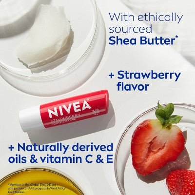 NIVEA Lip Strawberry Tinted Lip Balms - 0.34oz/2ct