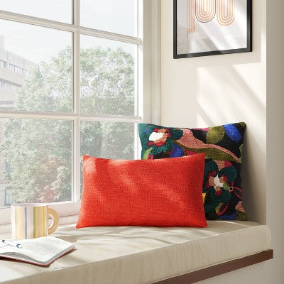 Lumbar Texture Cotton Pillow Rust - Room Essentials