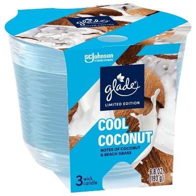 Glade 3 Wick Candles - Cool Coconut - 6.8oz