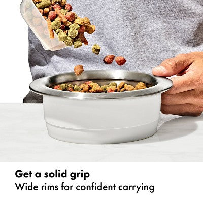 OXO 2 Cup Nonslip Dog Bowl - White