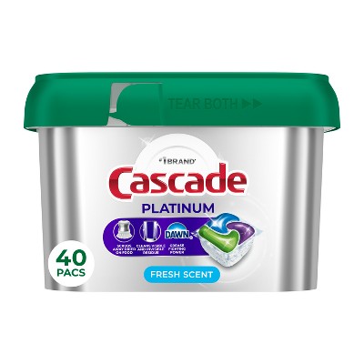 Cascade Platinum Action Pacs Dishwasher Detergent - Fresh - 40ct