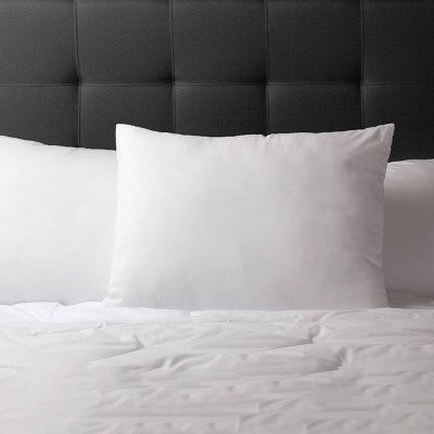 Token Standard/Queen Machine Washable Firm Bed Pillow: Universal Sleeper, Polyester Microfiber, Tumble Dry, 18x24, White