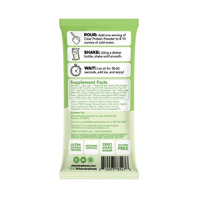 Clean Simple Eats Clear Protein Powder Sour Candy Watermelon - 1.00oz/1 Stick