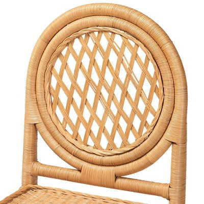 bali & pari Oxford Round Back Rattan Set of 2 Dining Chair Light Honey (LOCAL PICKUP ONLY)