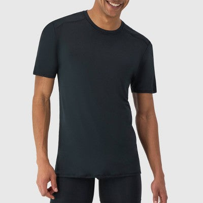 Hanes Premium Men's 2pk Move Breathable Mesh Crew Neck T-Shirt X-Temp - Black M: Moisture Wicking, Quick Dry, 4-Way Stretch, Tagless