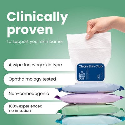 Clean Skin Club Makeup Facial Cleansing Wipes Sensitive Skin - 25ct