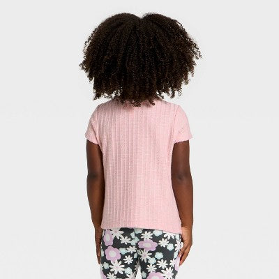 Toddler Girls' Pointelle Short Sleeve T-Shirt - Cat & Jack 3T