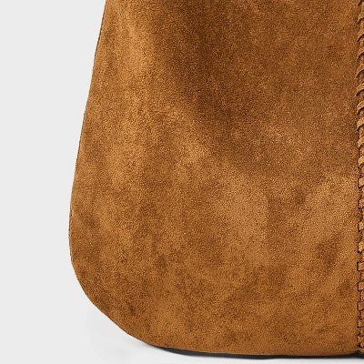 Western Faux Suede with Tassel Shoulder Bag Purse - Universal Thread Brown