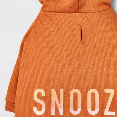 Orange Snooze Hound Dog Hoodie - M - Boots & Barkley: Fits Over Head, Solid Pattern, Front Legs Coverage