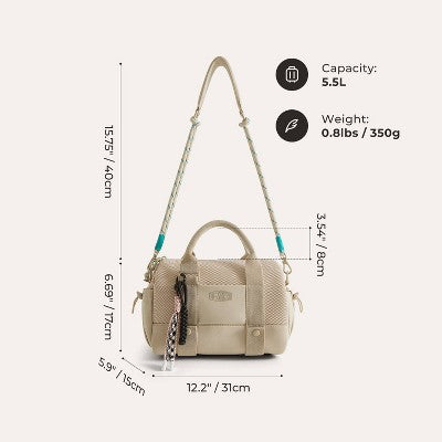 Bagsmart Unstructured REIKI 5.5L Miniature Gym Duffel Bag - Beige