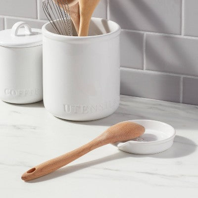 Stoneware Hand Lettered Spoon Rest - Threshold